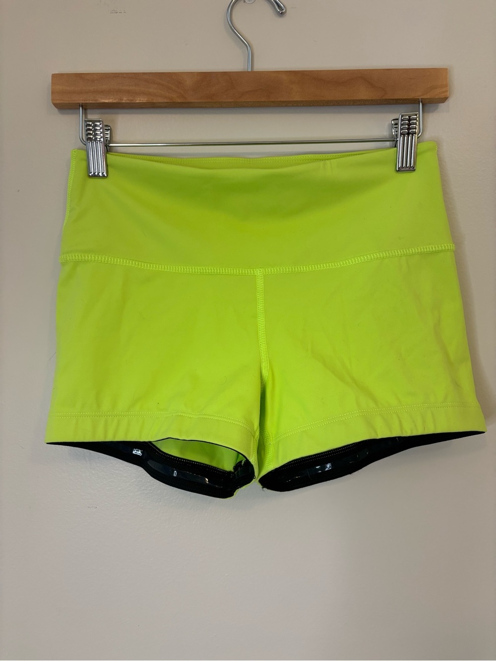 Women's High-Waist Bike Shorts in Neon Yellow